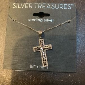 Sterling silver cross with 18” chain